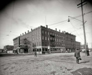 Saginaw Mich circa  Bancroft House Hotel Note the transit schedule on the corner Interurban cars for Bay City